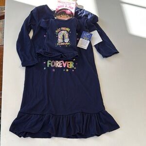 Blue Long Sleeve Nightgown